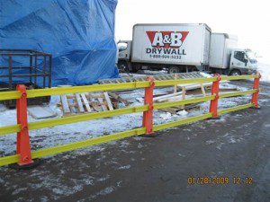 Pedestrian Rail & Smart Post with Weighted Base